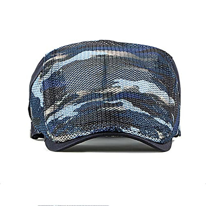 Newsboy Men's Hat Camo Cotton Classic Adjustable Cap Flat Soft Hunting Golf - color: Camo Green