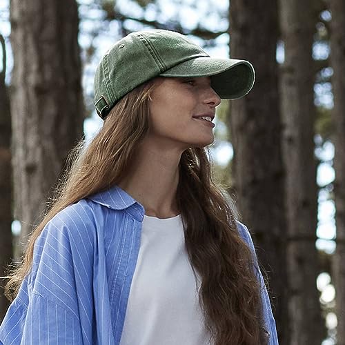 Glamorstar Classic Unisex Baseball Cap Adjustable Washed Dyed Cotton Ball Hat - color: Army Green+black+grey