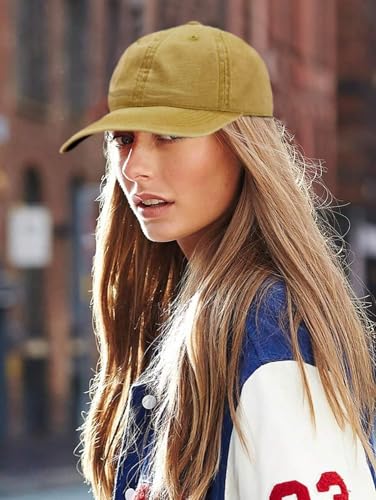 Edoneery Baseball Cap for Men and Women, Low Profile Washed Cotton Dad Hat - color: Yellow