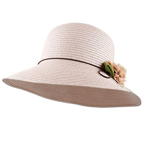 The Hat Depot Womens Floppy Summer Sun Beach Wide Brim Straw Hat - color: Fh12