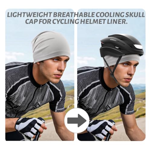 Ocatoma Cooling Skull Cap for Men,Sweat Wicking Breathable Helmet Liner - color: Black+black+gray