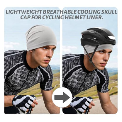 Ocatoma Cooling Skull Cap for Men,Sweat Wicking Breathable Helmet Liner - color: Black