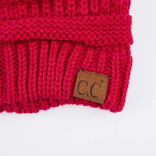 C.C Exclusives Cable Knit Beanie - Thick, Soft & Warm Chunky Beanie Hats - color: Hot Pink