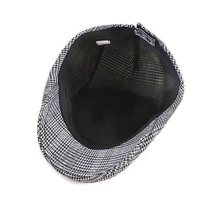 Vintage Plaid Newsboy Flat Cap Beret Ivy Driver's Hat