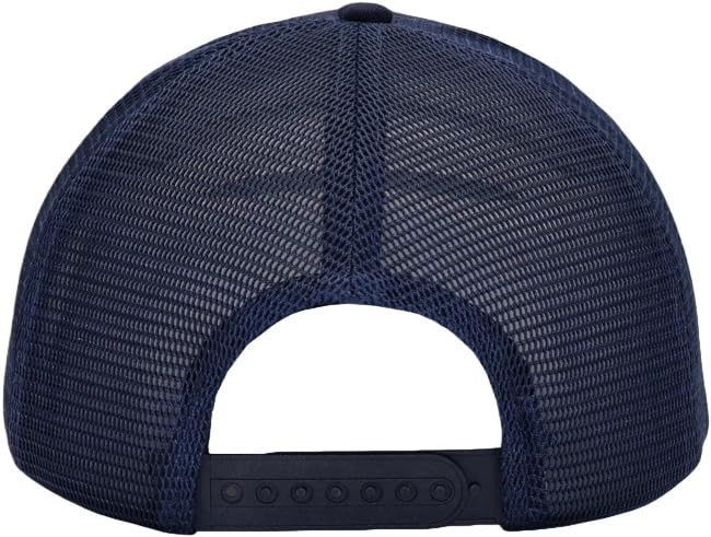 Mens Mesh Snapback Trucker Hat Baseball Cap, Fits OSFM&XXL Head - color: Curved Navy, size: X-Large-XX-Large
