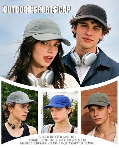 Croogo 5 Panel Running Hat Quick Dry Baseball Cap Sun UV Sports Outdoor Cap - color: Wbbc3-black