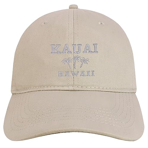 Trendy Apparel Shop Kauai Hawaii Embroidered Brushed Cotton Cap - color: Stone