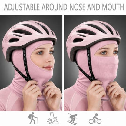 Achiou Ski Mask for Men and Women, Lightweight UV Balaclava Face Cover - color: New Pink