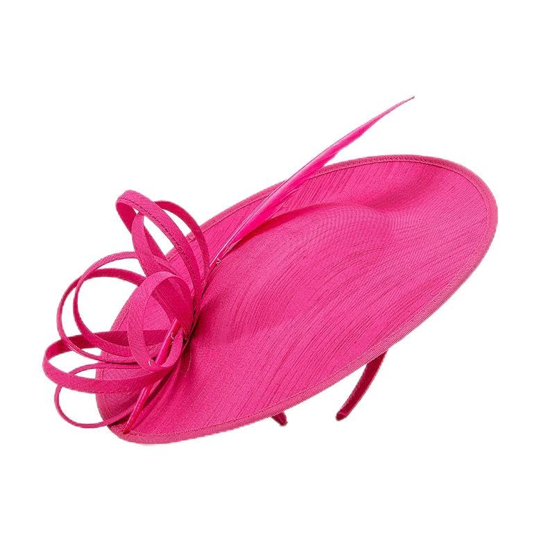 Women's Fascinators Feather Polyester Kentucky Derby Saucer Hats with Headband - color: Rose