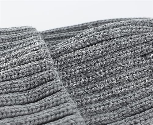 Connectyle Women's Rib Knit Cuffed Beanie Hat Stretch Acrylic Winter Hat Thick Warm Snow Ski Cap - color: Light Grey