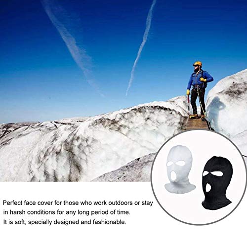 3-Hole Ski Face Mask Balaclava for Men and Women,Set of 2 - color: Black+white