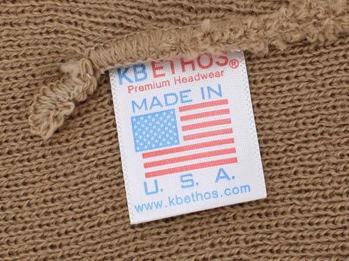 KBETHOS Made in USA Classic Men's Women's Cuffed Folded Acrylic Knit Beanie Hat Solid Unisex Cold - color: Khaki Solid Long Beanie