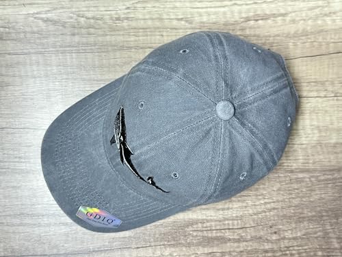 Adjustable Embroidery Hat for Men Women, Gift Baseball Cap for Adult - color: Whale (Washed Grey)