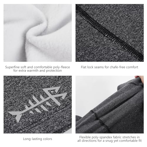 BASSDASH Winter Balaclava Fleece Ski Mask Ninja Hood Neck Warmer Fishing Hunting - color: Dark Heather Grey
