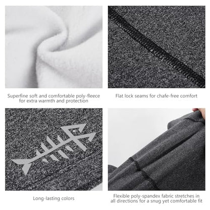 BASSDASH Winter Balaclava Fleece Ski Mask Ninja Hood Neck Warmer Fishing Hunting - color: Dark Heather Grey