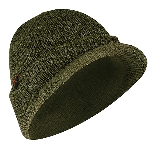 Rothco Wool Watch Cap with Brim – Wool Beanie Hat with Visor – Great for Winter Activities - color: Olive Drab