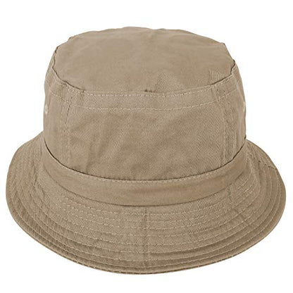 Armycrew Pigment Dyed Washed 100% Cotton Unisex Bucket Hat - color: Khaki
