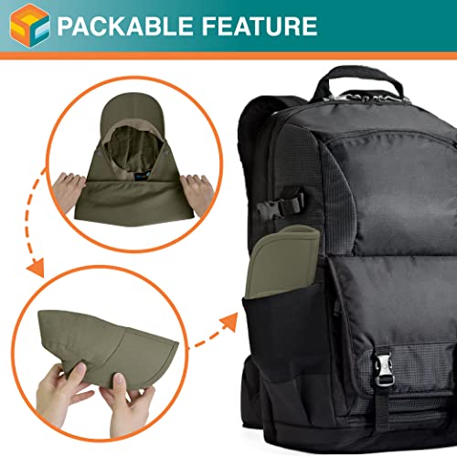 SUN CUBE Fishing Sun Hat with Neck Flap & Face Cover, Wide Brim UPF50+ Cap - color: Olive