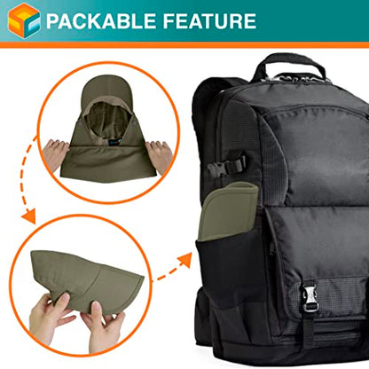 SUN CUBE Fishing Sun Hat with Neck Flap & Face Cover, Wide Brim UPF50+ Cap - color: Olive