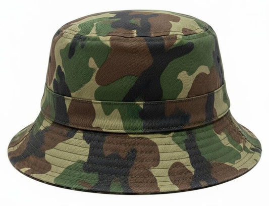 Premium Cotton Bucket Hat – Adjustable Size, Lightweight Sun Hat for Men & Women, Outdoor Summer Travel & Beach - color: Green Camo