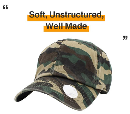 KBETHOS® Classic Washed Cotton Baseball Cap - color: Camo