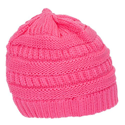 Gravity Threads Knit Soft Stretch Beanie Cap - color: Candy Pink