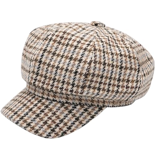 Newsboy Caps for Women Classic Beret Hats Autumn Winter Cap - color: B-beige