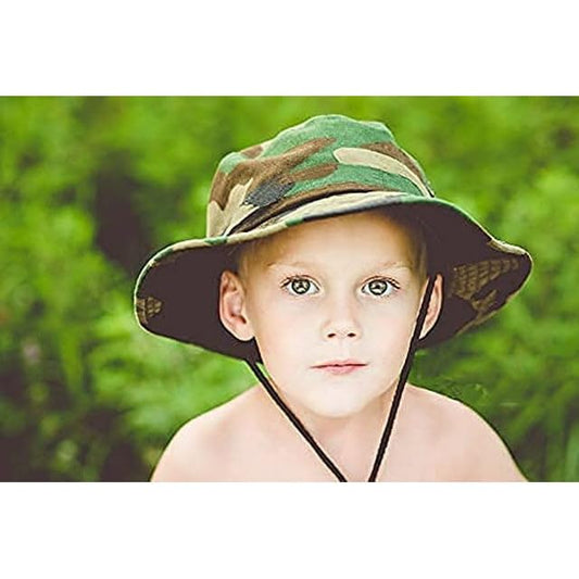Kids Sun-Bucket-Hat Boys-Camouflage Outdoor-Fishing-Hat Packable - color: 54cmlittlekidscamo, size: 4-8 Years