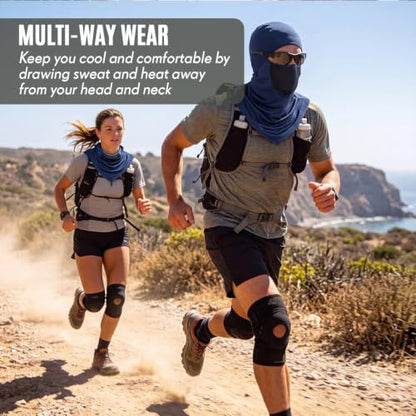 Face Balaclava Neck Cover Cooling Ice Silk Ski Mask - color: Navy Blue