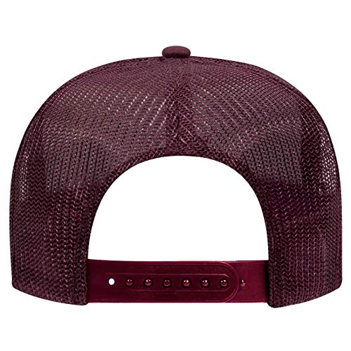 OTTO Wholesale 12 x Polyester Foam Front 5 Panel High Crown Mesh Back Trucker Hat - (12 Pcs) - color: Maroon