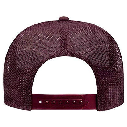 OTTO Wholesale 12 x Polyester Foam Front 5 Panel High Crown Mesh Back Trucker Hat - (12 Pcs) - color: Maroon