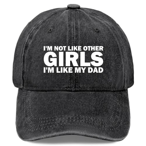 I'm NOT Like Other Girls I'm Like My DAD Cap Women Baseball Hat Adjustable Hats - color: Allblack