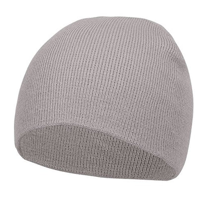 TOP HEADWEAR Cuffless Beanie for Men Women, Unisex Short Beanies Skull Cap - color: Light Grey