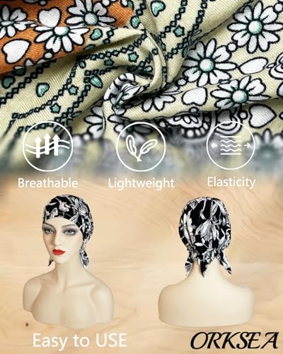 Chemo Headwear for Women Head Scarf Hats Beanie Coverings Scarves - color: Ethnic Green