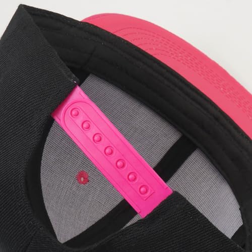 Snapback Hat Flat Bill Visor Hats Adjustable Hip Hop Baseball Cap for Women Men - color: Black Rose Red