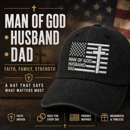 Man of God Husband Dad Embroidered Hat Camping Caps for Women - color: Man of God Husband Dad 1