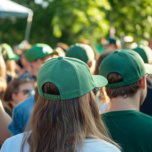 12 Pack Seamless Baseball Caps Wholesale Bulk - No Center Seam, DIY Friendly, Adjustable Breathable Lightweight for Men Women - color: Dark Green