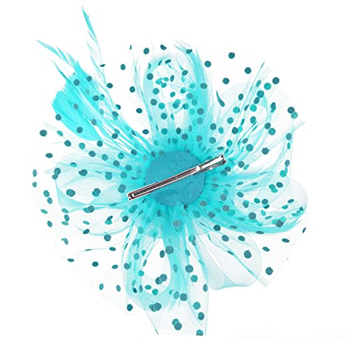 AQOKKA Women Fascinators Hats Flower Fascinators with Headband and Clip Tea Party Headwear for Women and Girls - color: 1 Pc 7" Diameter / Sky Blue Aa