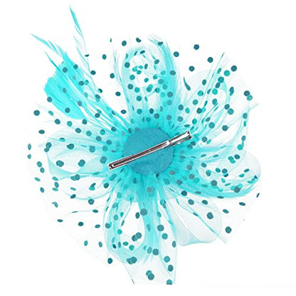 AQOKKA Women Fascinators Hats Flower Fascinators with Headband and Clip Tea Party Headwear for Women and Girls - color: 1 Pc 7" Diameter / Sky Blue Aa