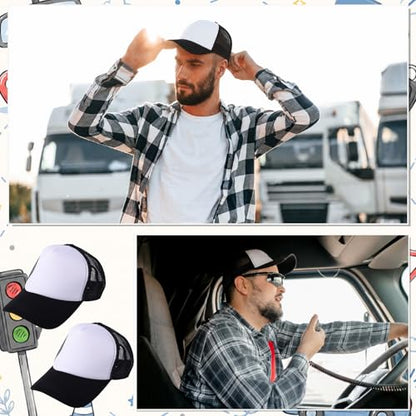 Sublimation Blank Trucker Hats, Foam Mesh Caps Embroidery Sublimation - color: Black