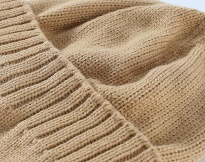 Home Prefer Mens Winter Hat Knit Earflap Hat Stocking Caps with Ears Beanie Hat - color: Khaki