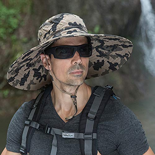 HUAMULAN Men Wide Brim Sun Hat Summer Outdoor Women Bucket Fishing Hats - color: A5ywmh3-micaikaqi