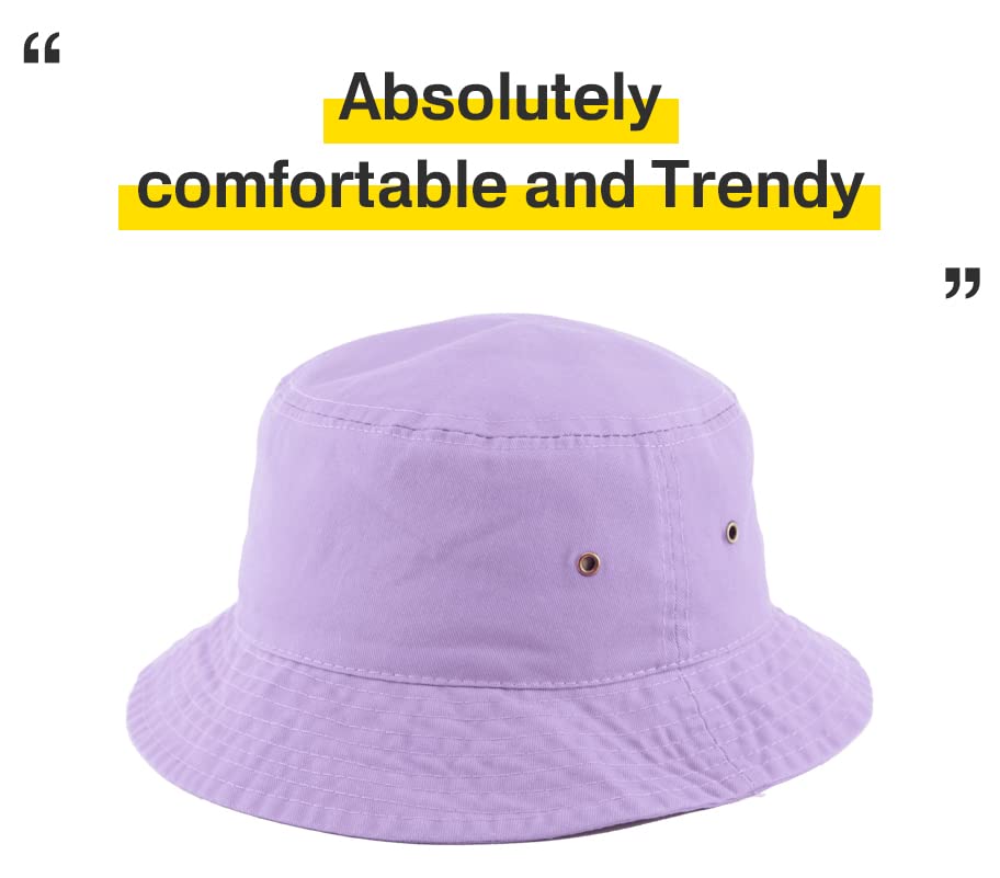 KBETHOS® 100% Cotton Washed Bucket Hat - color: Lavender, size: Small-Medium