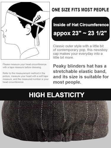Senker Fashion 2 Pieces Newsboy Cap for Men - color: Black Brown