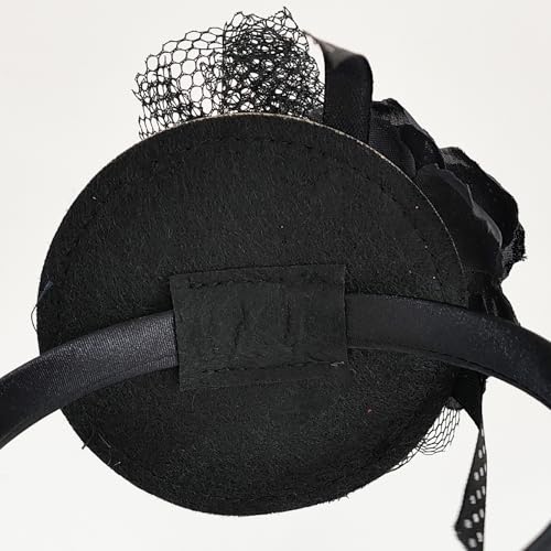 WLBON Halloween Mini Top Hat Headband 1920s Flower Sequins Hair Hoops Bands Fascinator Headpiece Hairband Women Christmas Holiday Festival Parade Cosplay Dress Up Birthday Tea Party Accessories Red - color: Red Tone