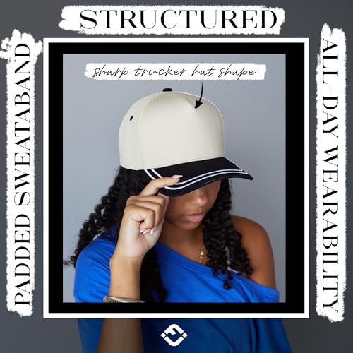 Funky Junque Women's 2 Tone Trucker Hats - color: Black/Beige