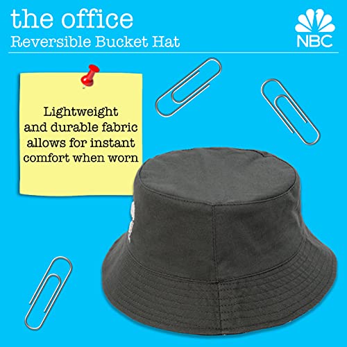 The Office Dunder Mifflin Bucket Hat, Packable Travel Hat, Wide Brim Summer Hat - color: Gray and Black, size: One Size