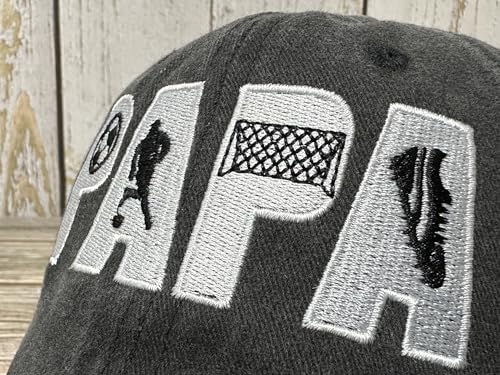 Embroidered Baseball Caps for Men and Women - color: Soccer Papa (Washed Black)