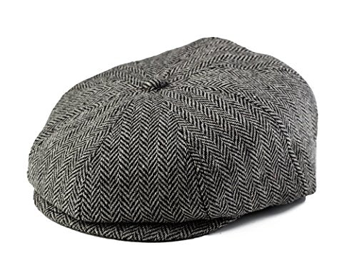 Baby Boy Ring Bearer Pageboy Scally Cap Flat Ivy Newsboy Tweed Golf Cap Hat - color: Gray and Black, size: 6-12 Months