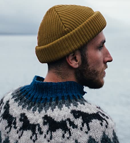Fisherman Short Beanie Leon Roll up Trawler Classic Skullcap Hipster Beanie Warm Winter Hats Acrylic Ribbed Knit Cuff Daily - color: Khaki Fisherman Beanie